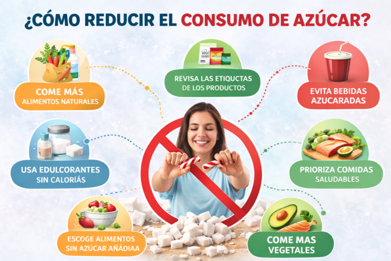 Cómo reducir el consumo de azúcar con hábitos saludables, alimentos naturales y evitando bebidas azucaradas